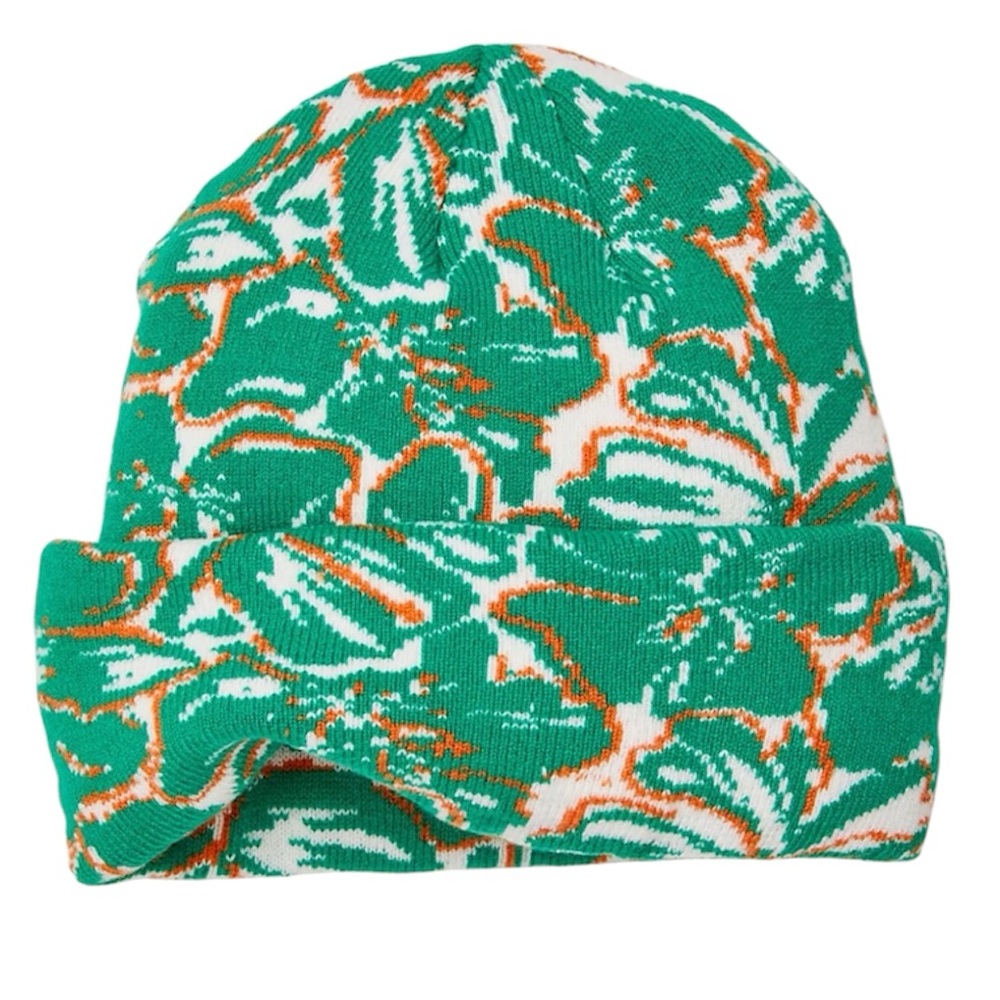 NWT FP FREE PEOPLE MOVEMENT Green and Orange Patterned Beanie - Picture 2 of 3